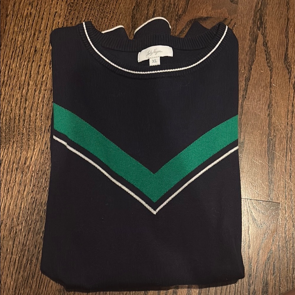 Navy and Green Women’s Golf Sweater